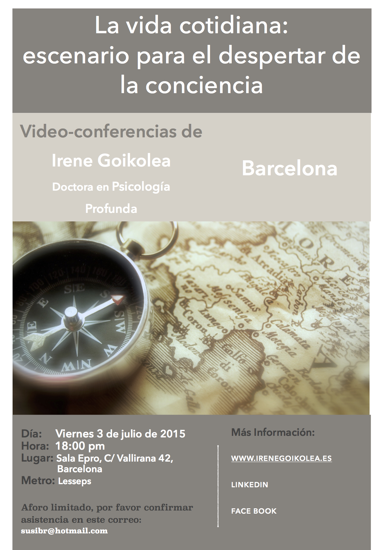 cartel video conferencia verano, Barcelona